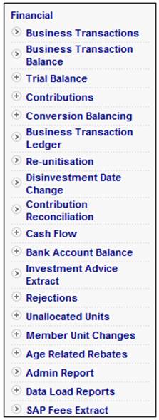 Business Transaction Balance Report